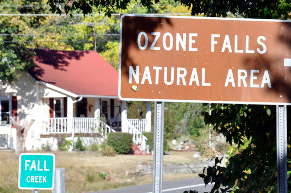 sign: Ozone Falls Natural Area