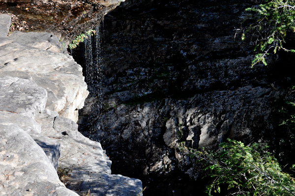 a view of Ozone Falls from the top ledge