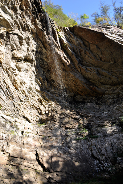 looking up at Ozone Falls