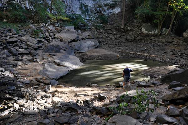 Lee Duquette at the plunge pool