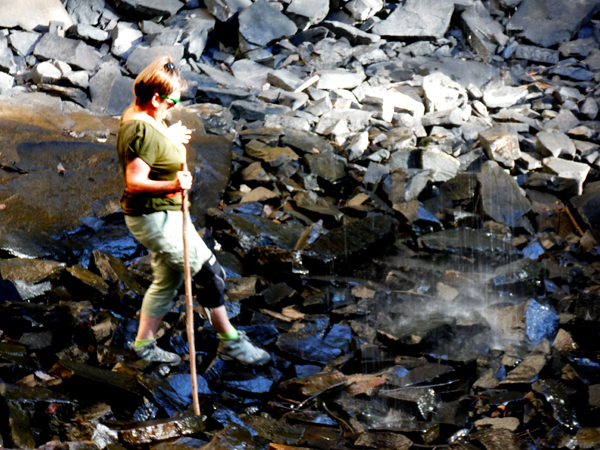 Karen Duquette almost at Ozone Falls