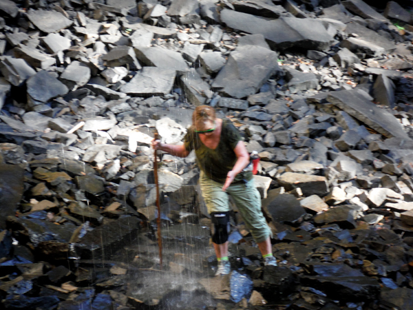 Karen Duquette underneath Ozone Falls