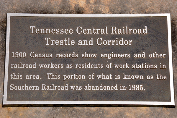 plaque: TN Central Raialroad Trestle