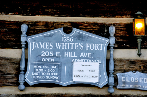 sign: James White's Fort