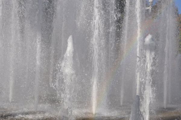 Rainbow in the water fountain