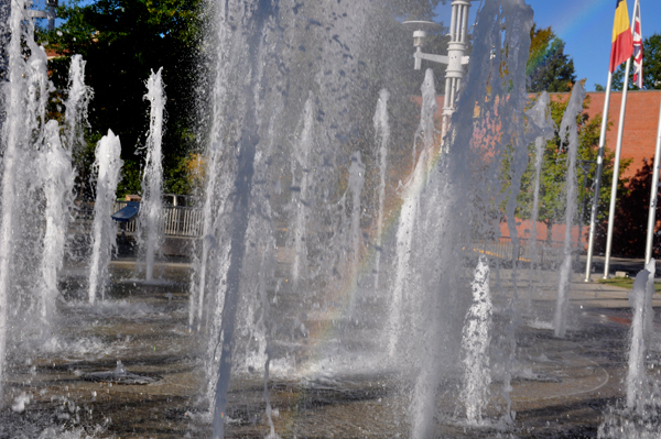 Rainbow in the water fountain