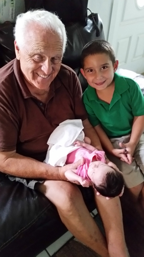 Lee Duquette and his great-grandchildren