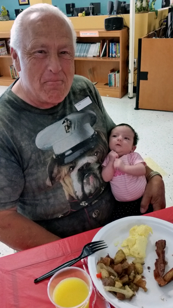 Lee Duquette and his great-granddaughter