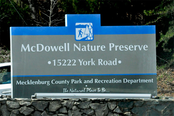 McDowell Nature Preserve entry sign