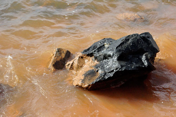 a big rock in Lake Wylie