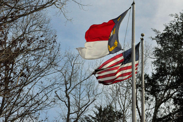 NC and USA flags