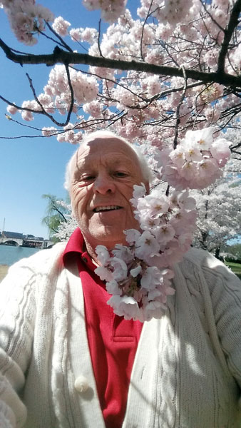 Lee Duquette and some cherry blossoms