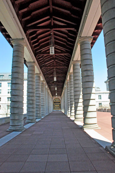 Beautiful posts and walkway to the students quarters