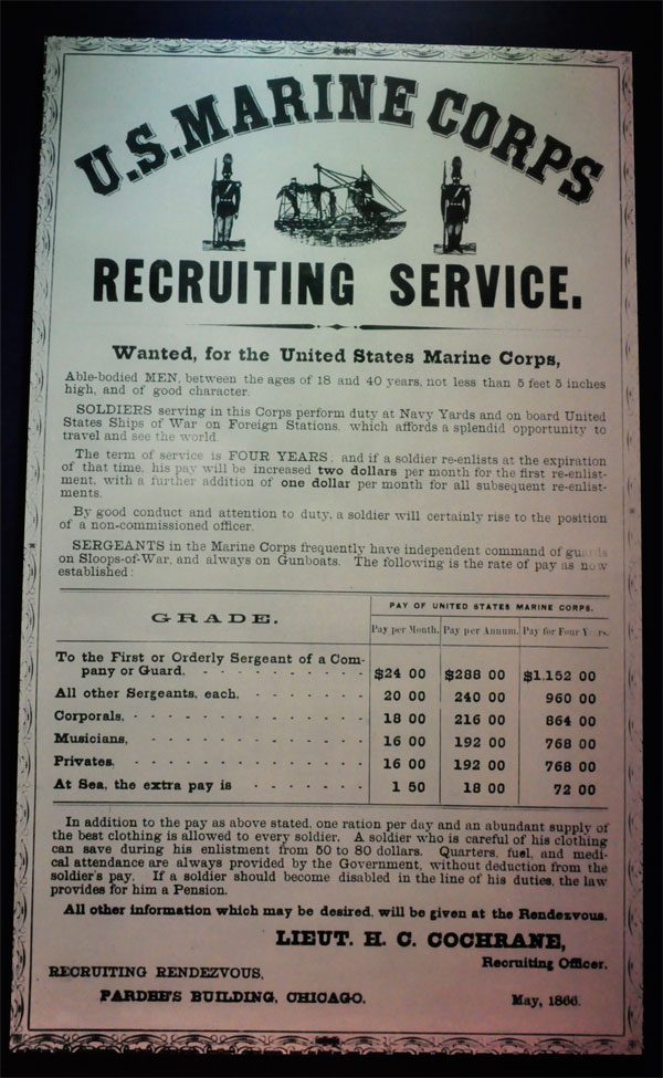 U.S. Marine Corps recruiting sign