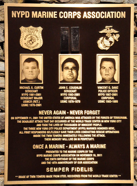 NYPD Marine Corps Association monument