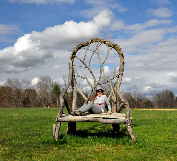 Karen Duquette sitting in a big chair