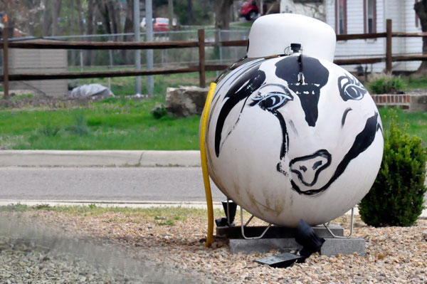 painted propane tank