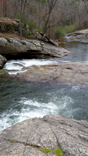 swim area and Pedlar River flowing