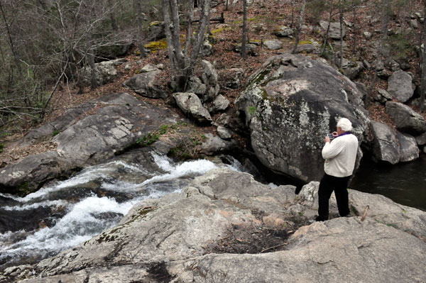 Lee Duquette photographing Panther Falls