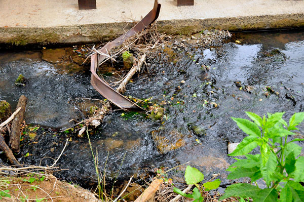 pieces of the trestle in the river