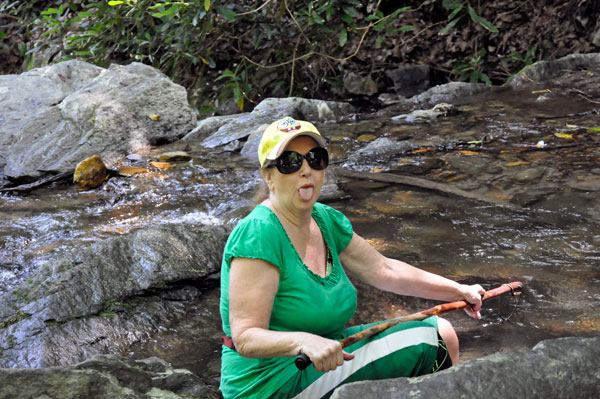 Karen Duquette sitting in the water