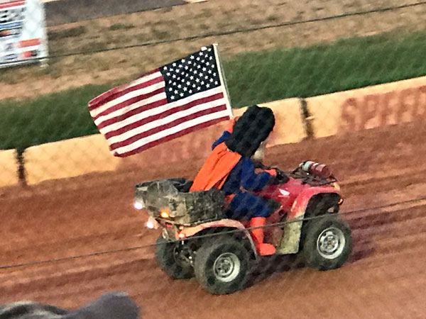 Captain Carolina and the USA flag