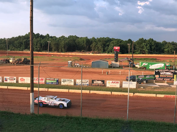 racetrack and cars at Carolina Speedway