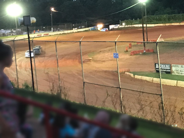 racetrack and cars at Carolina Speedway