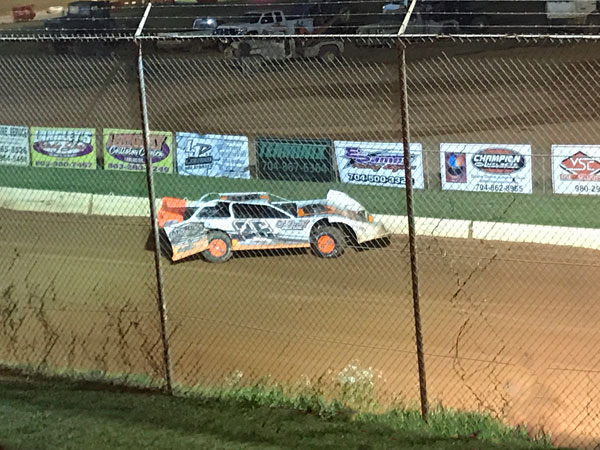 crunched racecar at Carolina Speedway