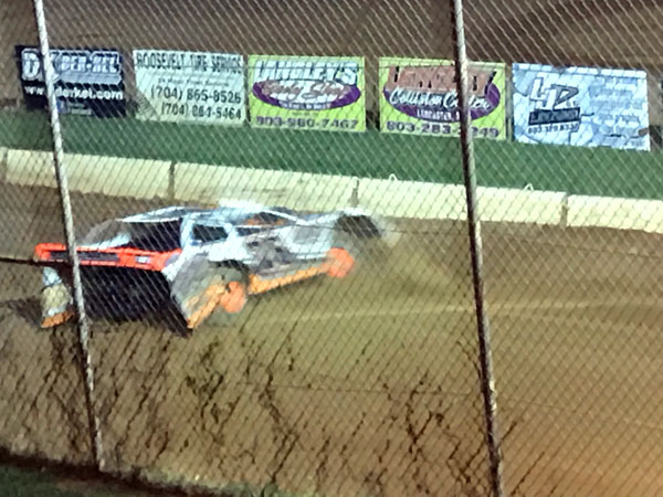 crunched racecar at Carolina Speedway