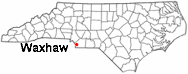 NC map showing location of Waxhaw