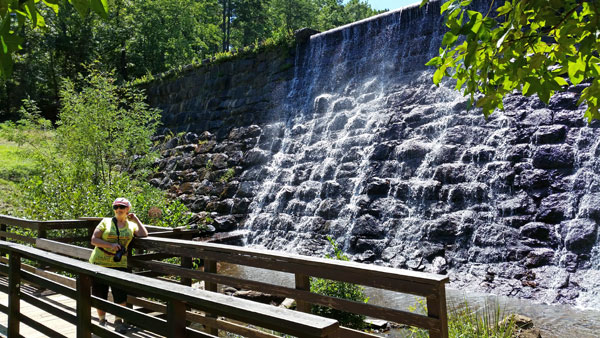 Karen Duquette below the dam