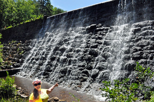 Karen Duquette below the dam