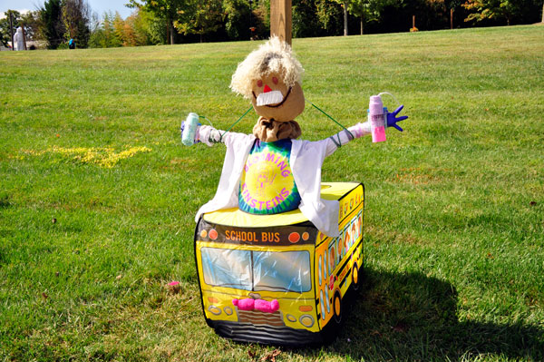 school bus scarecrow