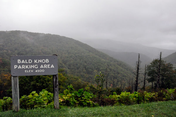 Bald Knob parking area sign