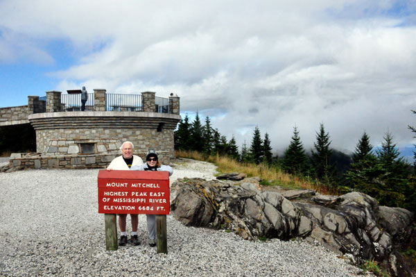 the two RV Gypsies at Mount Mitchell