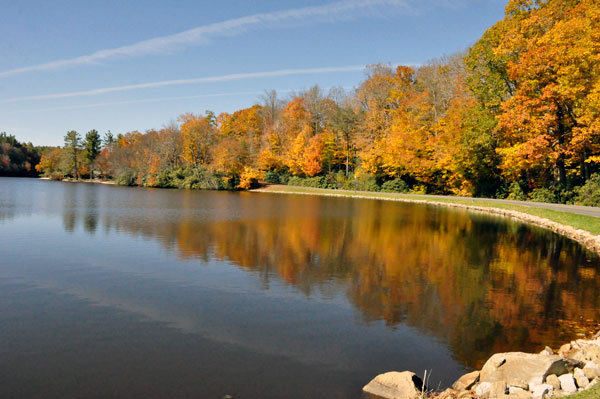 fall colors and reflections in the lake