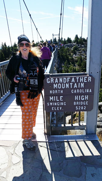 Karen Duquette at The Mile High Swinging Bridge