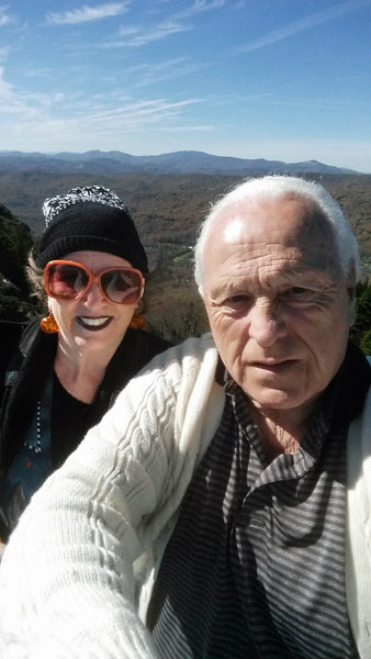 the two RV Gypsies on The  Swinging Bridge