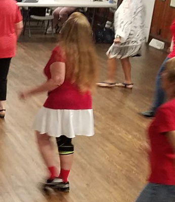 Karen Duquette at a line dance