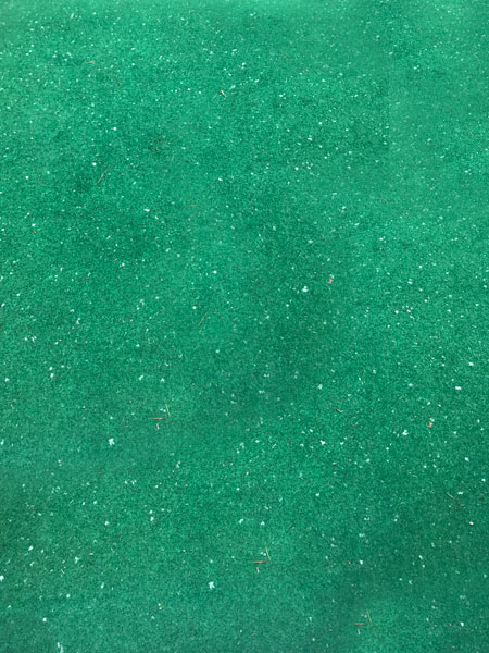 Snow on a green porch cover