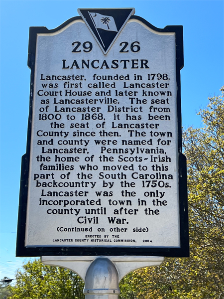 Lancaster informative sign