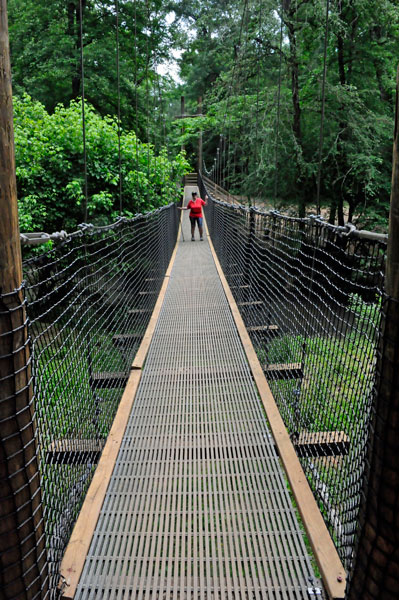 Karen Duquette on the swinging Bridge