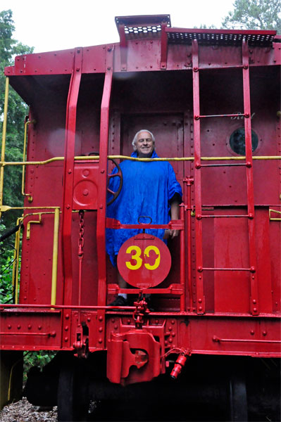 Lee Duquette on the caboose