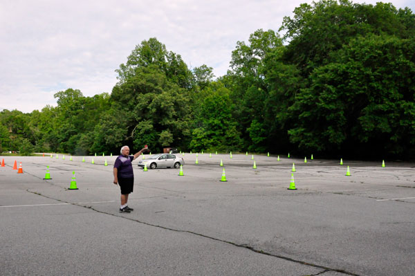 Lee Duquette and an empty parking lot