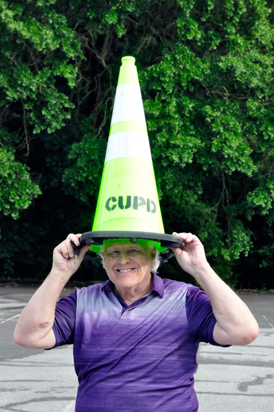 Lee Duquette and his cone hat.