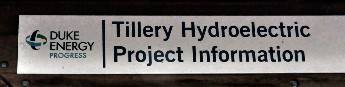 sign: Duek Energy Tillery Hydroelectric Project Information