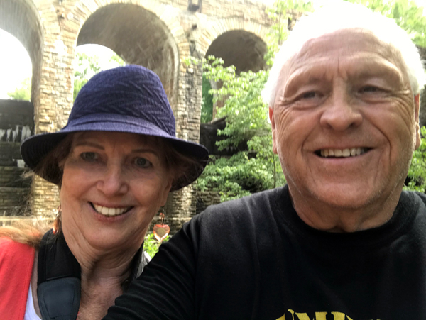 The two RV Gypsies at the dam side at Cumberland Mountain State Park