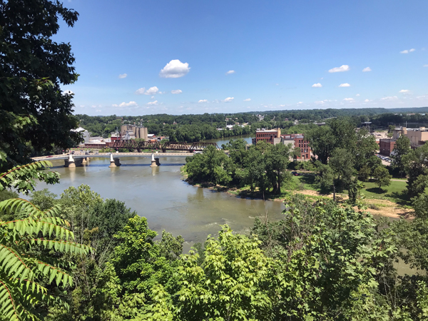 view of the Y-bridge from Putnam Hill Park overlook