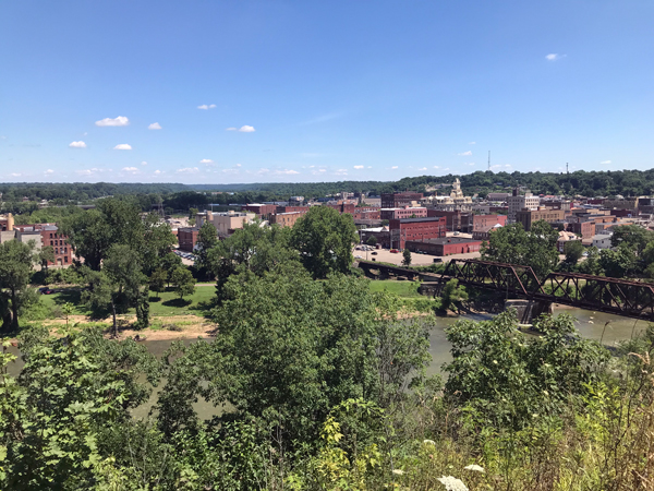 view of Zanesville from Putnam Hill Park overlook